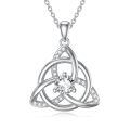 wholesale 925 Sterling Silver 925 with Moissanite Triquetra Pendant Necklace for Women-0-0