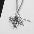 wholesale 925 Sterling Silver St Michael Cross Pendant Necklace for Men Women Catholic-0-2