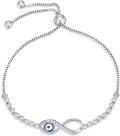wholesale 925 Sterling Silver Evil Eye Bracelet for Women Men Blue Infinity Charm -0-0