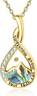 wholesale  Sterling Silver Mustard Seed Mountain Pendant Necklace for Women Christian Faith Jewelry -0-0