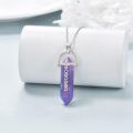 wholesale 925 Sterling Silver Amethyst Chakra Pendant Necklaces with 7 Colorful Gems for Women's Spiritual s-0-1