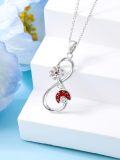 wholesale 925 Sterling Silver Red Flower and Ladybug Infinity Pendant Necklace for Women-0-1