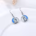 TOUPOP Sterling Silver Opal Dangle Drop Hook Earrings For Women-0-2