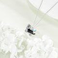 wholesale 925 Sterling Silver Heart-Shaped Moonstone Yorkshire Terrier Pendant Necklace-0-4
