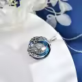 TOUPOP Sterling Silver Crystal Owl Raven Pendant Necklace-0-4