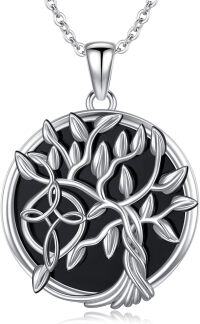 wholesale 925 Sterling Silver & Black Onyx Tree of Life Necklace Celtic s for Women Men-Infinity Cross