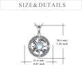 wholesale 925 Sterling Silver Compass World Map Pendant Necklace with Blue Stone and Chain for Women Men -0-3