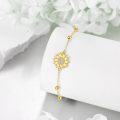 wholesale 14K Gold Sunflower Bracelet with Cubic Zirconia - Gift for Her-0-3