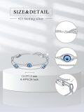 wholesale 925 Sterling Silver Evil Eye Sea Turtle Infinity Wave Shell Charm Ankle Bracelet-0-4