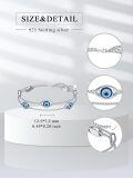 wholesale 925 Sterling Silver Evil Eye Sea Turtle Infinity Wave Shell Charm Ankle Bracelet-0-4