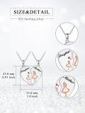 wholesale 925 Sterling Silver Heart-shaped Mother & Daughter Pendant Necklaces with Engraved Figures and Red Hearts - Mommy s for Women-0-1