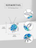 wholesale 925 Sterling Silver Blue Fire Opal Sea Turtle Starfish Pendant Necklace-0-3