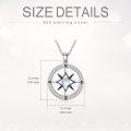 wholesale TOUPOP Compass Necklace For Women 925 Sterling Silver Compass Moonstone Pendant Necklaces Jewelry Gifts For Women Lover Birthday Christmas -0-3
