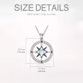 TOUPOP Sterling Silver Moonstone Compass Pendant Necklace for Women-0-3