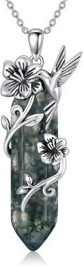 wholesale Sterling Silver Quartz Hummingbird Necklace Gift for Women Mom-0-31