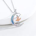 wholesale 925 Sterling Silver Ballerina Moon Pendant Necklace for Women Girls Dance Gift-0-2