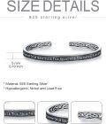 wholesale Sterling Silver Celtic Strength Mantra Cuff Bracelet Poiuy Inspirational Jewelry Gift-0-4
