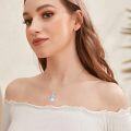 wholesale 925 Sterling Silver Blue Moonstone Heart Pendant Necklace for Women-0-2