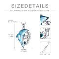 wholesale 925 Sterling Silver Blue Crystal Mother & Child Dolphins Pendant Necklaces Gift for Women Girls-0-3