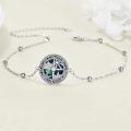 wholesale 925 Sterling Silver Compass Bracelet With Blue Mother Of Pearl And Crystal Centerpiece-0-3