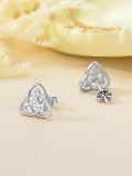 wholesale 925 Sterling Silver Trinity Knot Stud Earrings - Irish  for Women-0-3