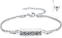 wholesale 925 Sterling Silver Turquoise Urn Bracelet with Floral Pattern and Tree of Life Design - Memorial Keepsake Jewelry for Women's Memory Gifts-Daisy