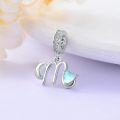 wholesale 925 Sterling Silver Heart-Shaped Blue Moonstone Initial N Charm Pendant Necklace Gift-0-51