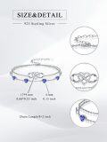 wholesale 925 Sterling Silver & 6 Heart Birthstone Crystal Infinity Love Bracelet for Women - Adjustable Gift for Wife, Mom, Best Friend-0-5