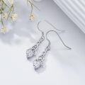 wholesale 925 Sterling Silver Heart-Shaped Moissanite Celtic Knot Drop Huggies-0-2