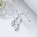 wholesale 925 Sterling Silver Heart-Shaped Moissanite Celtic Knot Drop Huggies-0-2