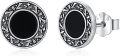 wholesale 925 Sterling Silver Black Onyx Round Gothic Stud Earrings for Women and Men 6mm-0-0
