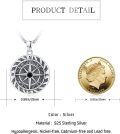 wholesale 925 Sterling Silver Compass Pendant Travel Necklace  for Women and Men -0-2