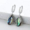wholesale 925 Sterling Silver Abalone Shell Teardrop Celtic Knot Tree of Life Dangle Hoop Earrings for Women-0-1