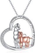 wholesale 925 Sterling Silver Heart Pendant with Alpaca and Dog Charm for Mom & Daughter Forever My Friend s-0-0