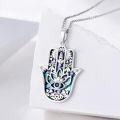 wholesale 925 Sterling Silver Abalone Shell Evil Eye Hamsa Hand Pendant Necklace for Women Men Protection Lucky Charm s-0-4