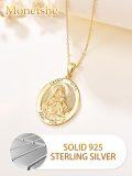 wholesale Gold-Plated 925 Sterling Silver St Rita Medal Necklace with Pray For Us Inscription and 18+2 Chain for Women-0-4