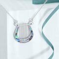 wholesale 925 Sterling Silver Abalone Shell Harp Guitar Lyre Pick Necklace Treble Clef Pendant Musical Instrument s for Him Her-0-2