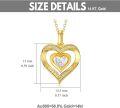 wholesale 14K Gold Diamond Double Heart Pendant Necklace for Mother's Day Gift - 16-18 inch Chain Length-0-1