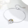 wholesale 925 Sterling Silver Tree of Life Sunflower Charm Bracelet for Women and Girls-0-3
