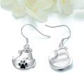 wholesale 925 Sterling Silver Hypoallergenic Guinea Pig Dangle Earrings with Paw Print Charm-0-4