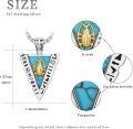 wholesale 925 Sterling Silver Turquoise Scarab Beetle Arrowhead Pendant Necklace Ancient Egypt Jewelry-0-3