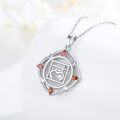 wholesale 925 Sterling Silver Heart Chakra Healing Stone Pendant Necklace for Women-0-2