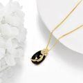 wholesale 925 Sterling Silver Black Onyx Flower and Cubic Zirconia Pendant Necklace-0-4