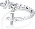 wholesale 925 Sterling Silver Christian Faith Ring Adjustable Religious Jewelry Valentine s Gift for Her-0-0
