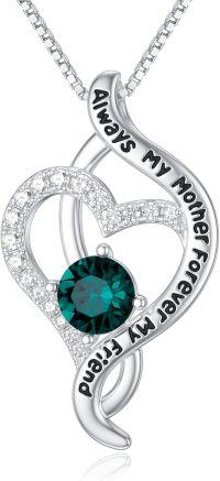 wholesale TOUPOP Mothers Day Gifts For Mom Sterling Silver Always My Mother Forever My Friend Heart Pendant Necklace Mother Christmas Jewelry Gifts For Women Mom Mother (c) -undefined
