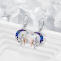 wholesale 925 Sterling Silver Moon Earrings Wholesale With Girl Cat Design-0-2