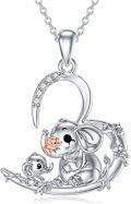 wholesale 925 Sterling Silver Elephant Family Heart Pendant Necklace - Mother's Day Gifts for Women and Moms-0-0