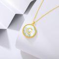 wholesale Gold 925 Sterling Silver Mother of Pearl Initial G Pendant Necklace for Women-0-1