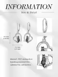 TOUPOP Sterling Silver Cat Dangle Earrings Hypoallergenic Animal Jewelry Gifts-0-3