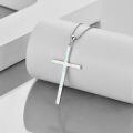 wholesale 925 Sterling Silver Cross Pendant With Blue Opal And Philippians Inscription-0-49